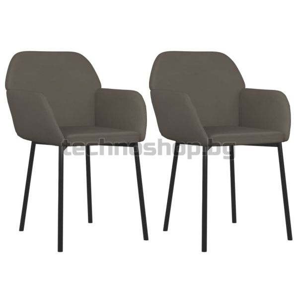 Трапезни столове, 2 бр, тъмносиви, кадифе