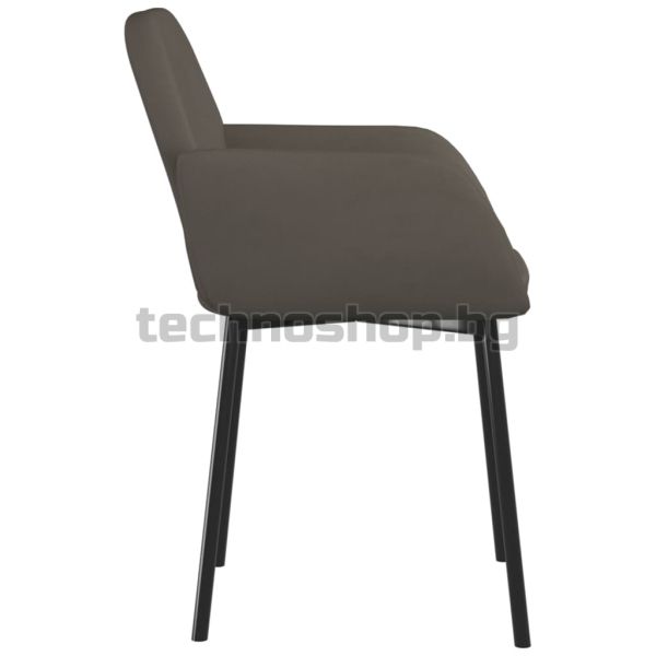 Трапезни столове, 2 бр, тъмносиви, кадифе