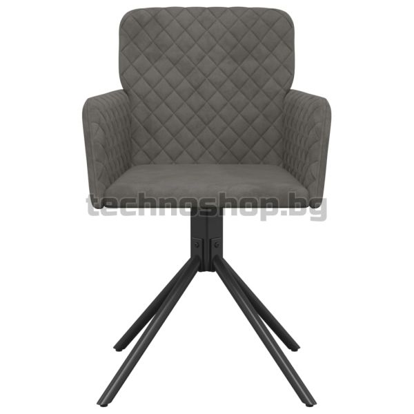 Въртящи се трапезни столове, 2 бр, тъмносиви, кадифе