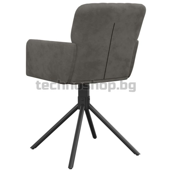 Въртящи се трапезни столове, 2 бр, тъмносиви, кадифе