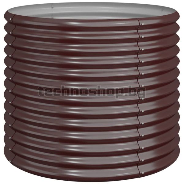 Градински плантер поцинкована стомана 80x80x68 см кафяв