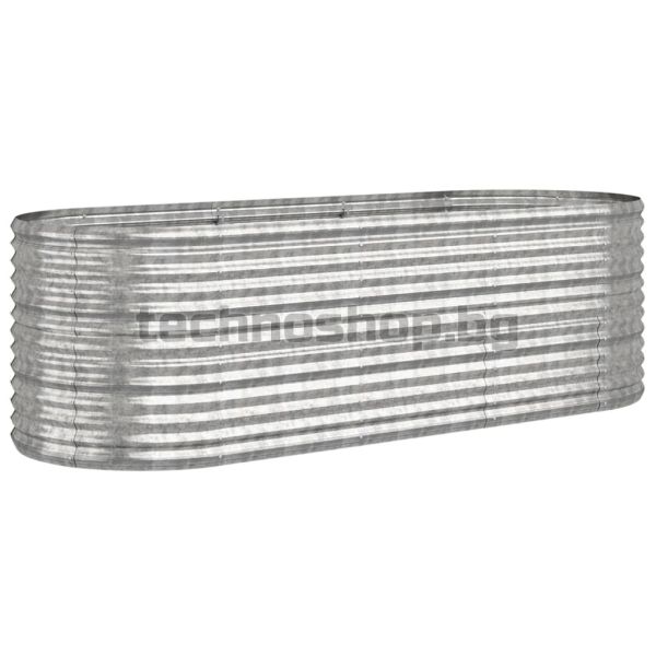 Градинска повдигната леха поцинкована стомана сребрист