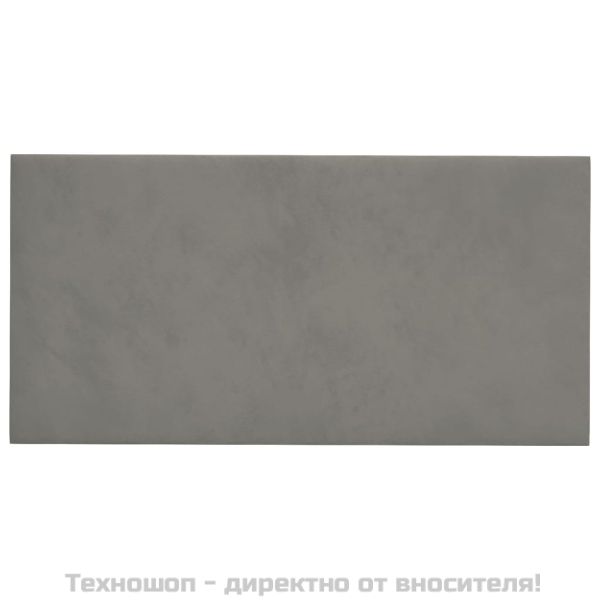 Стенни панели, 12 бр, светлосиви, 30x15 см, кадифе, 0,54 м²
