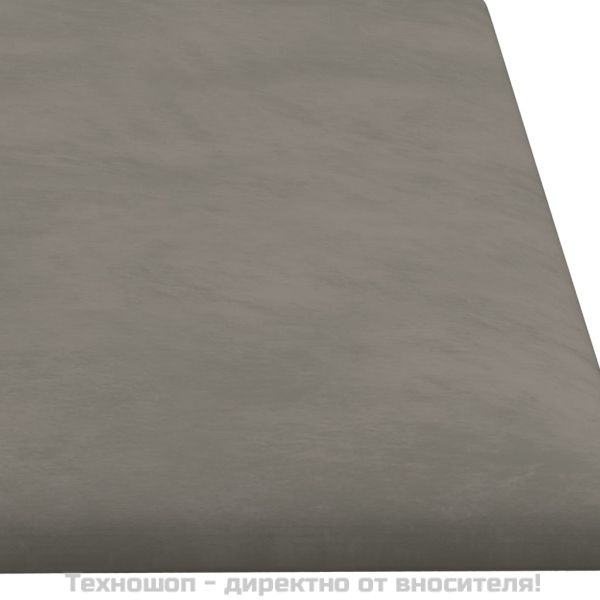 Стенни панели, 12 бр, светлосиви, 60x15 см, кадифе, 1,08 м²