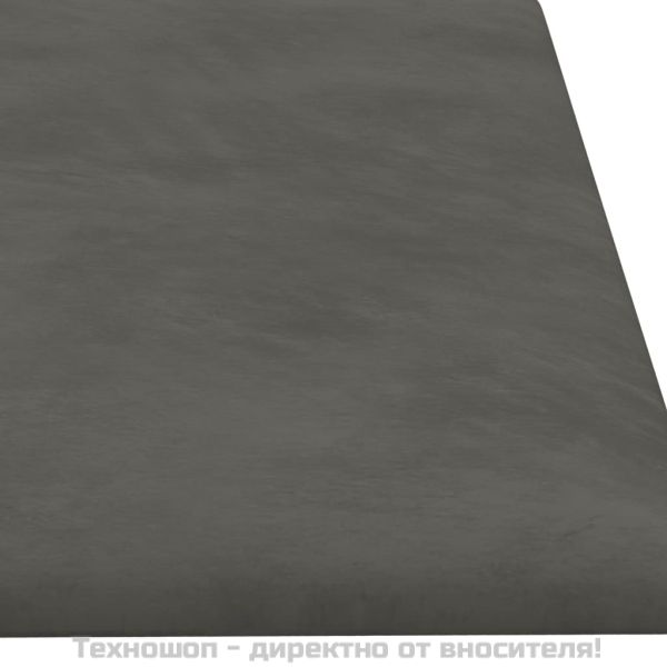 vСтенни панели, 12 бр, тъмносиви, 60x15 см, кадифе, 1,08 м²