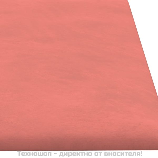 Стенни панели, 12 бр, розови, 60x15 см, кадифе, 1,08 м²