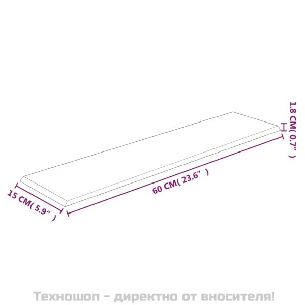 Стенни панели, 12 бр, розови, 60x15 см, кадифе, 1,08 м²