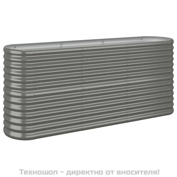 Градинска повдигната леха поцинкована стомана сиво