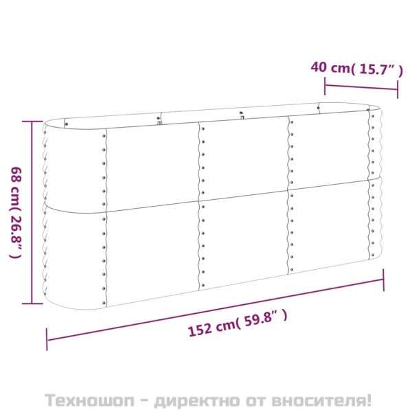 Градинска повдигната леха поцинкована стомана сиво