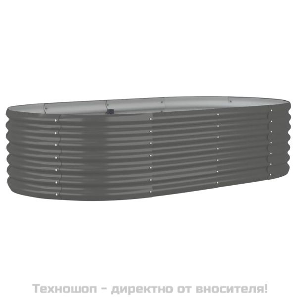 Градинска повдигната леха поцинкована стомана сиво