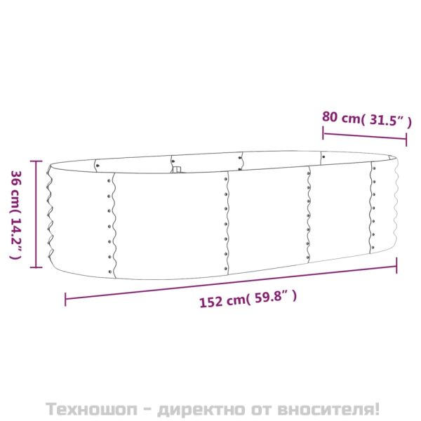 Градинска повдигната леха поцинкована стомана сиво