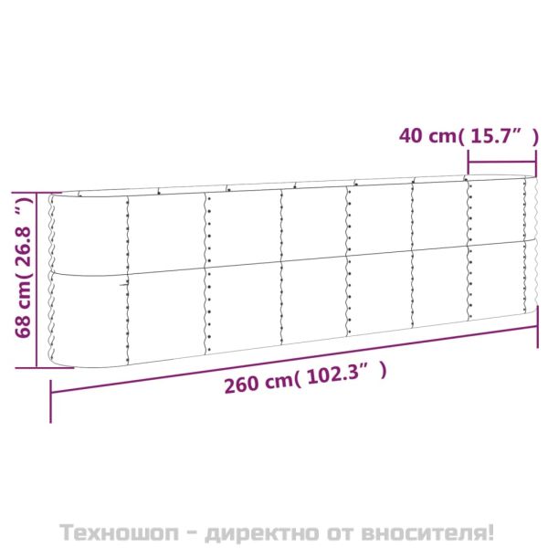 Градинска повдигната леха поцинкована стомана сребрист