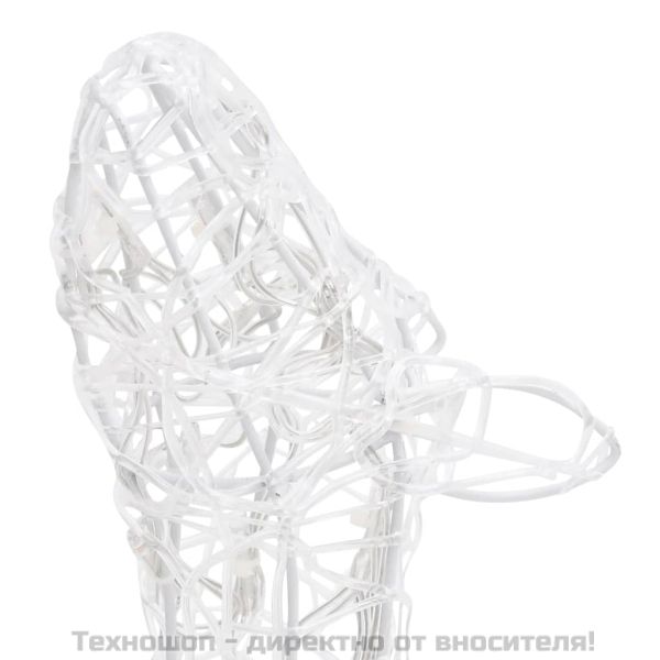 Акрилна коледна украса семейство елени, 160 LED, синьо