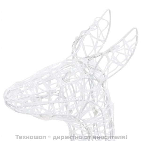 Акрилна коледна украса семейство елени, 160 LED, синьо