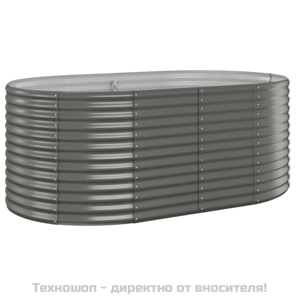 Градинска повдигната леха поцинкована стомана сиво