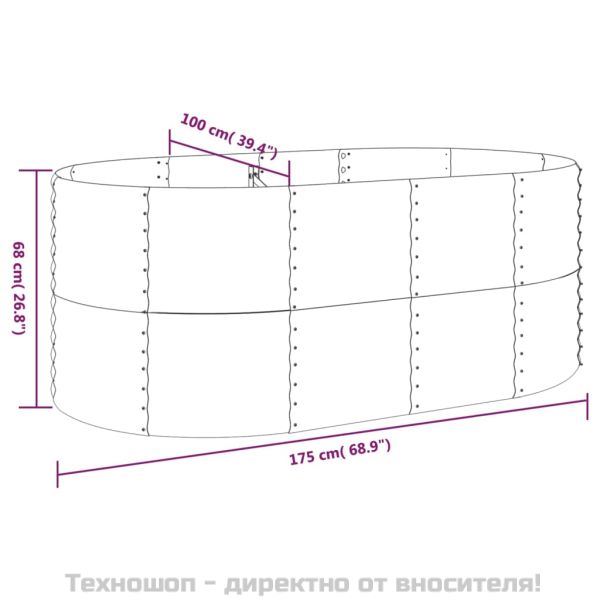 Градинска повдигната леха поцинкована стомана сиво