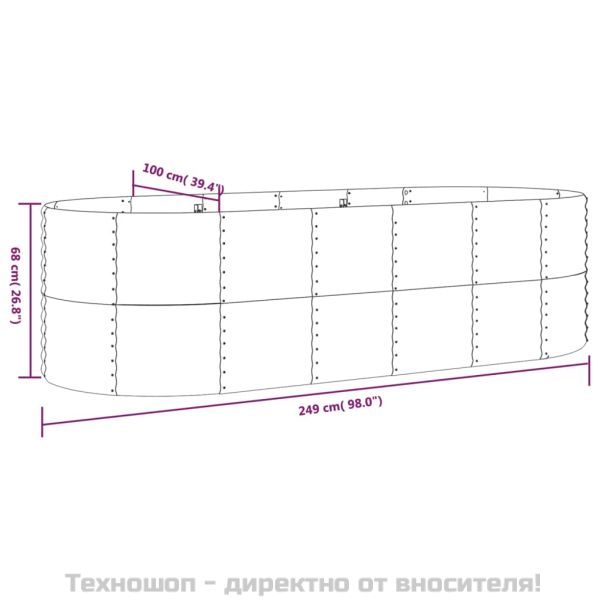 Градинска повдигната леха поцинкована стомана сребрист
