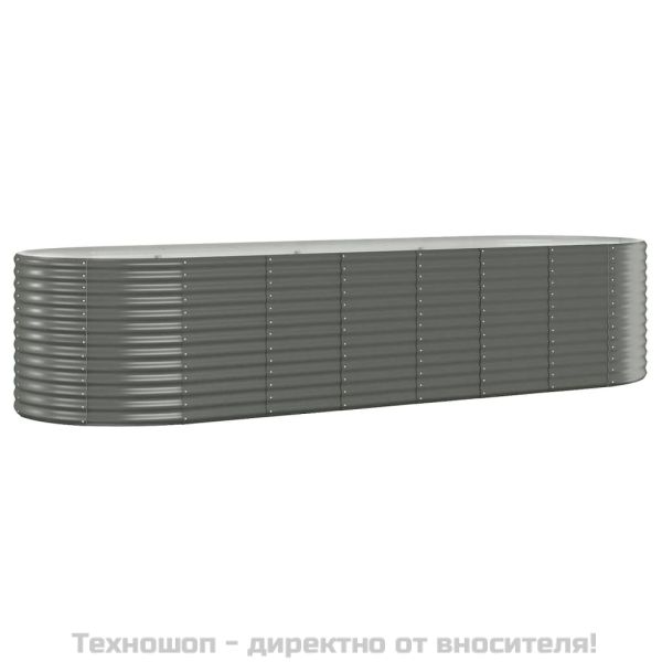 Градинска повдигната леха поцинкована стомана сиво