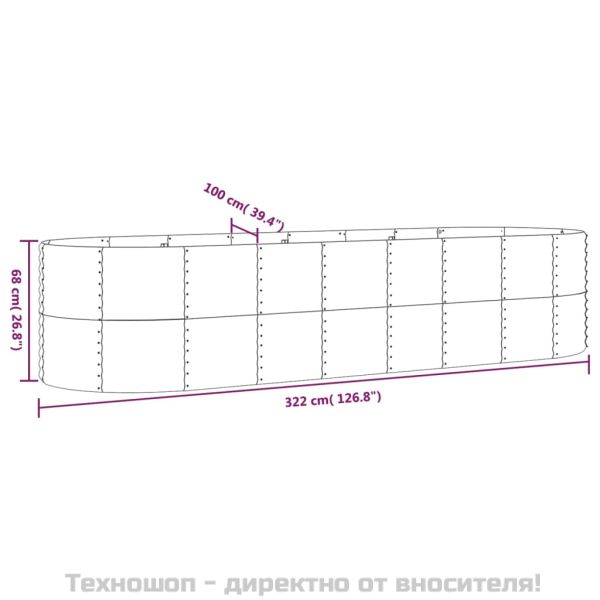 Градинска повдигната леха поцинкована стомана сребрист