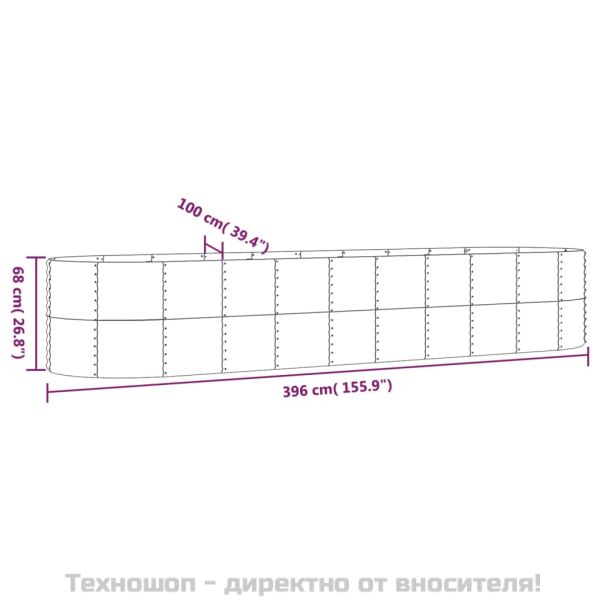 Градинска повдигната леха поцинкована стомана сребрист