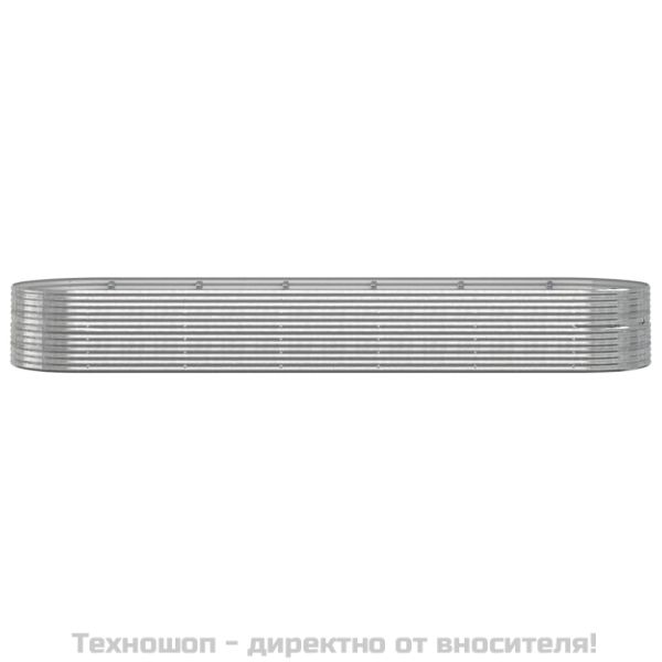 Градинска кашпа прахово боядисана стомана 510x140x68 см сребро