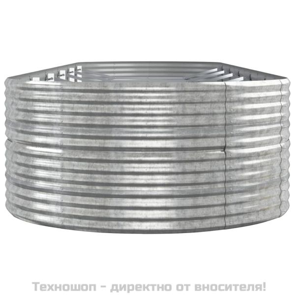Градинска кашпа прахово боядисана стомана 510x140x68 см сребро