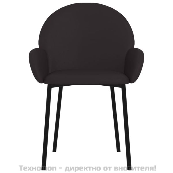 Трапезни столове, 2 бр, черни, изкуствена кожа