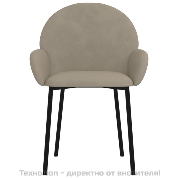 Трапезни столове, 2 бр, светлосиви, кадифе