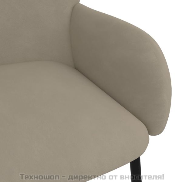 Трапезни столове, 2 бр, светлосиви, кадифе