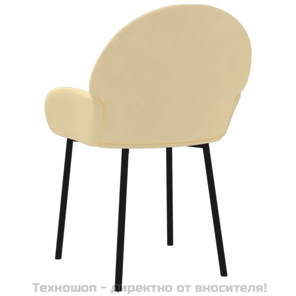 Трапезни столове, 2 бр, кремави, кадифе