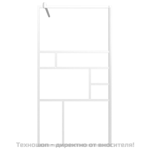 Стена за душ кабина, 100x195 см, ESG стъкло, бяла