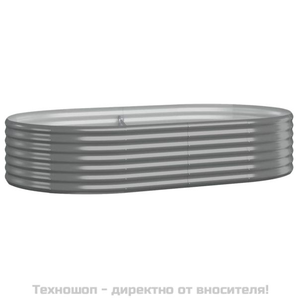 Градинска повдигната леха поцинкована стомана сиво