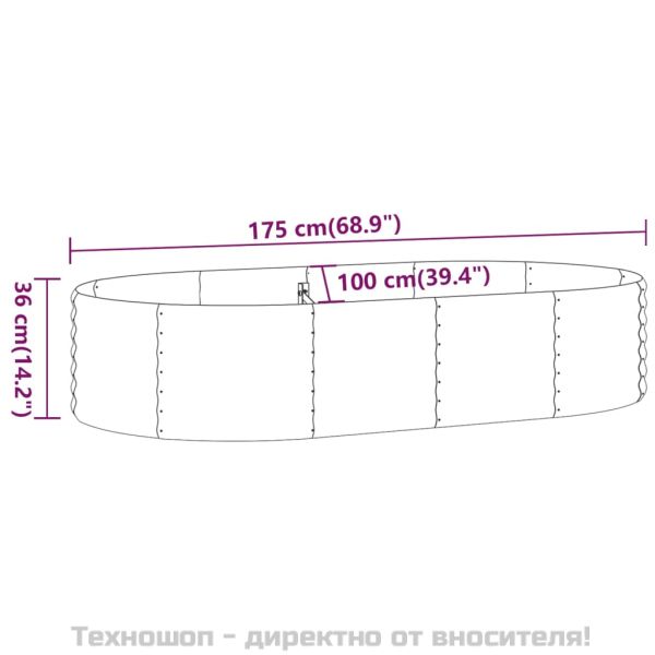Градинска повдигната леха поцинкована стомана сиво