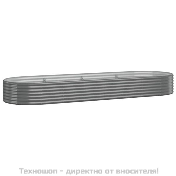 Градинска повдигната леха поцинкована стомана сиво