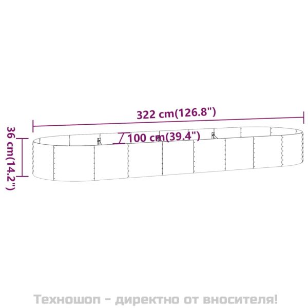 Градинска повдигната леха поцинкована стомана сиво