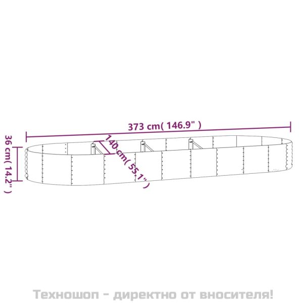 Градинска повдигната леха поцинкована стомана сребрист