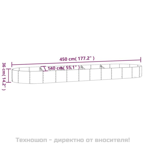 Градинска повдигната леха поцинкована стомана сребрист