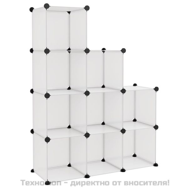 Органайзер с кубични отделения, 9 куба, прозрачен, PP