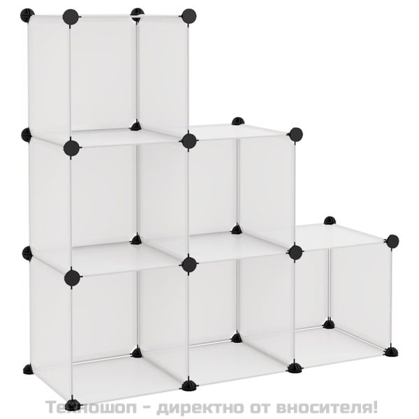 Органайзер с кубични отделения, 6 куба, прозрачен, PP