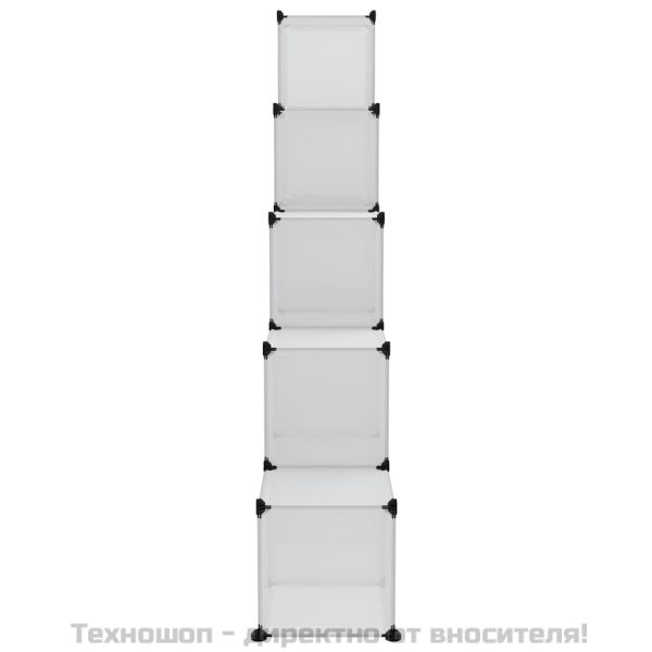 Органайзер за съхранение тип куб с 15 кубчета и вратички, прозрачен PP