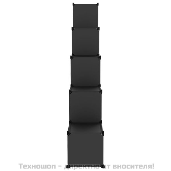 Органайзер с кубични отделения и врати, 15 куба, черен, PP