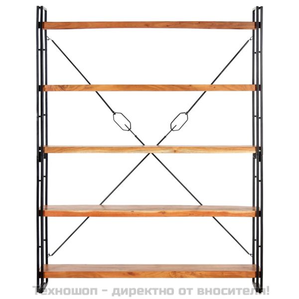 Библиотека с 5 рафта, 140x30x180 см, акация масив