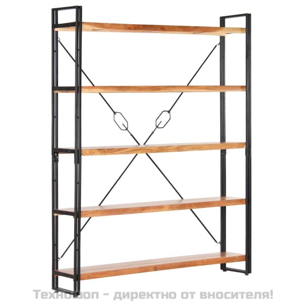 Библиотека с 5 рафта, 140x30x180 см, акация масив