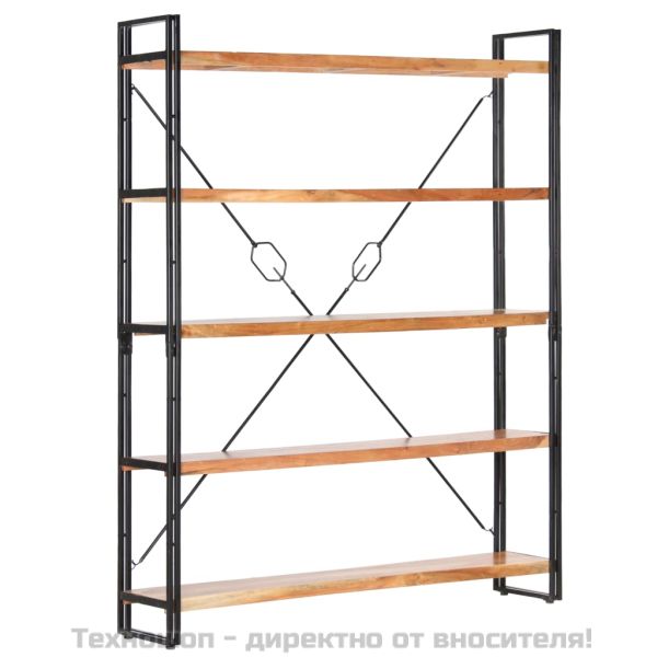 Библиотека с 5 рафта, 140x30x180 см, акация масив