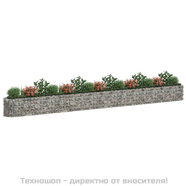 Габион повдигната леха, поцинковано желязо, 610x50x50 cм