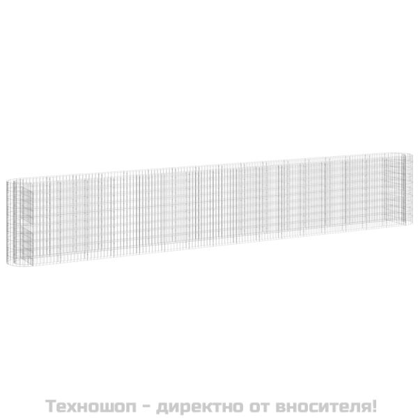 Габион повдигната леха, поцинковано желязо, 610x50x100 cм