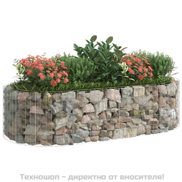 Габион повдигната леха, поцинковано желязо, 200x100x50 cм
