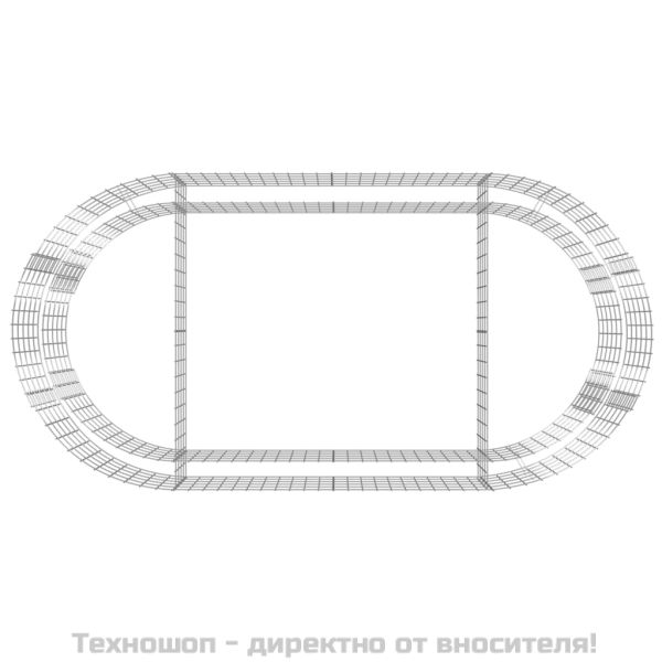 Габион повдигната леха, поцинковано желязо, 200x100x50 cм