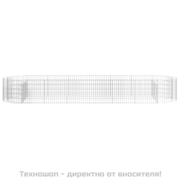 Габион повдигната леха, поцинковано желязо, 400x100x50 cм
