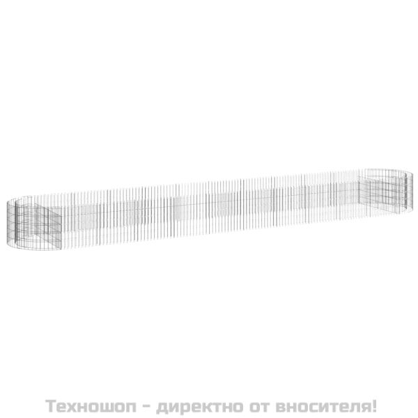 Габион повдигната леха, поцинковано желязо, 600x100x50 cм